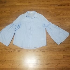 Beach lunch lounge Cotton flare long sleeve shirt